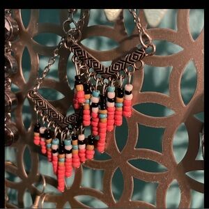 Paparazzi Pink and Black Chandelier Earrings